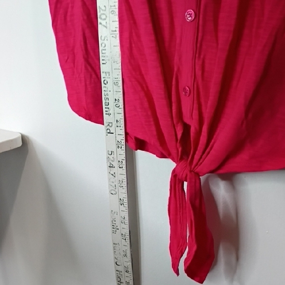 Rachel Zoe Pink Flirty Tie-Front Button Down Top — Women’s Small - Picture 8 of 12